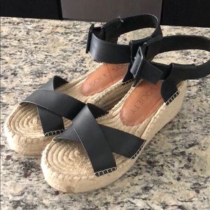 Black espadrille wedges